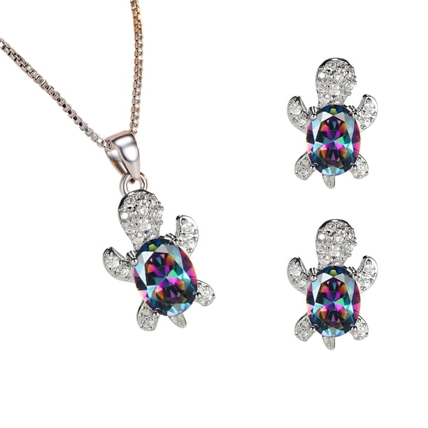 Xihbxyly Venta de liquidación Conjunto de collar y pendientes de tortuga para mujer, serie de adornos, joyería