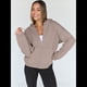 thumbnail image 4 of Sudaderas con Capucha y Cremallera para Mujer, Sudaderas Extragrandes, Conjuntos de Moda Escolar para Otoño, Chaquetas Informales, Ropa de Invierno Marrón XXL, 4 of 9