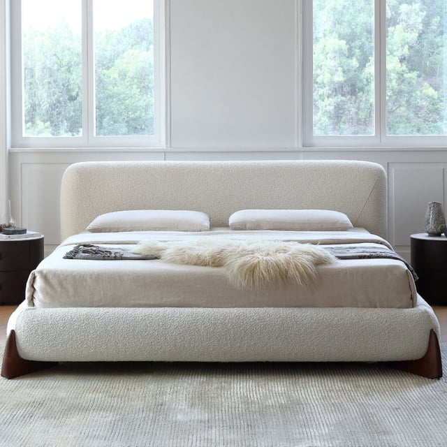 Cama King Size oTTo Tela Tipo Borrego KB94