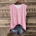 thumbnail image 2 of ZOHIUM Summer Clothes for Women Women's Clothes Women's Summer Solid Color Tank Top V Neck Sleeveless T Shirt Top Women's Tops （Pink,XL), 2 of 4