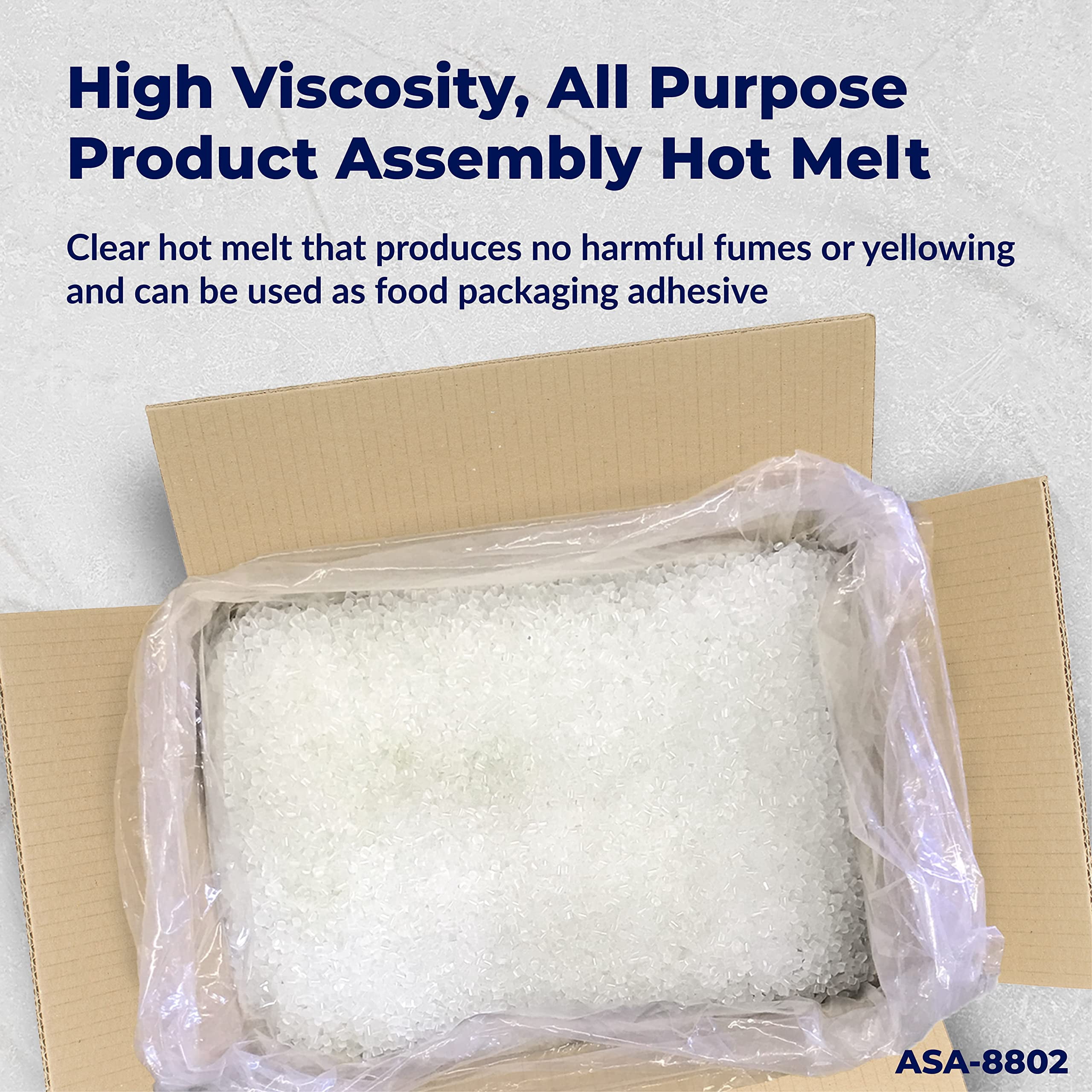 ASA Hot Melt Glue High Viscosity and Flexibility. Bonds to Foam, Wood, Metal, Glass, and More | 40 lbs