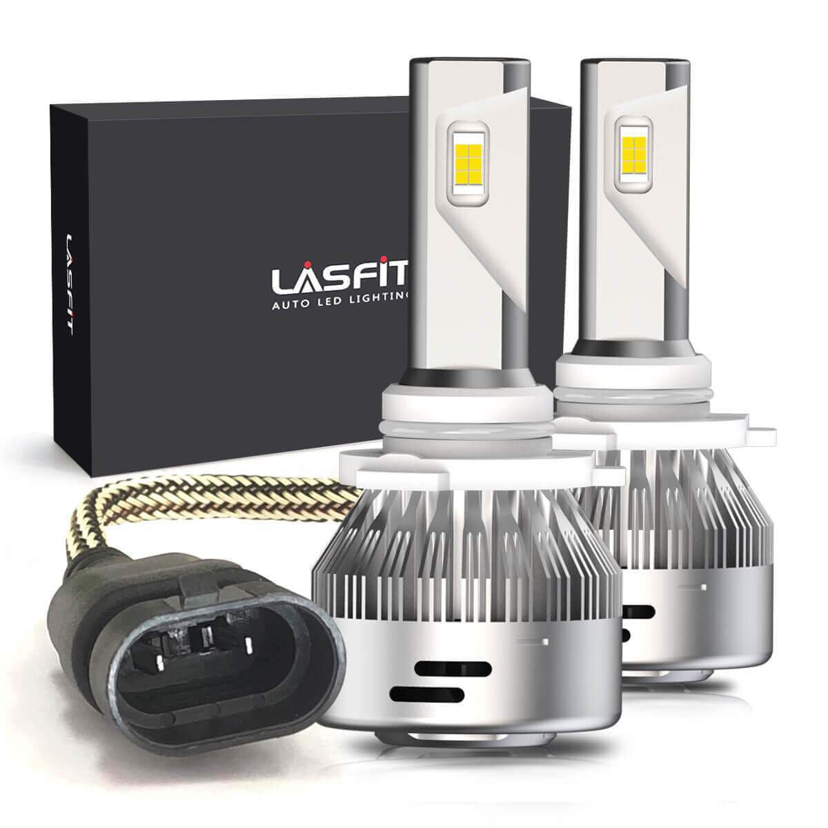LASFIT 9005 HB3 LED Headlight Bulbs High Beam 6000K Cool White LED 