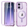 thumbnail image 1 of iPhone 11 Phone Case with Built-in Screen Protector, iPhone 11 Magnetic Case Compatible with MagSafe, Clear Slim Shockproof Anti-Scratch Protective Cover for iPhone 11 6.1",Light Purple, 1 of 8