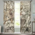 thumbnail image 2 of Country Owl Sheer Curtains 96 Inches Long 2 Panels Set, Window Sheer Curtains for Living Room/Bedroom, Rustic Sping Floral Botanical Postmark Light Filtering Rod Pocket Curtain 52'' x 96'' x 2, 2 of 7
