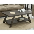 thumbnail image 3 of Roundhill Furniture Athens Wood Coffee Table with Shelf Weathered Espresso, 3 of 4