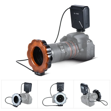Macro LED Ring Round Flash Fill-in Light Lamp Brightness Adjustable LCD Display for Canon Nikon Pentax Olympus DLSR Camera 40.5mm/52mm/55mm/58mm/62mm/67mm/72mm/77mm Lens Studio
