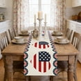 thumbnail image 6 of Lzobxe Patriotic Table Runner Flag Patterned Red White Blue Tablecloth, Independence Day Rectangular Dining Table Decoration for 250th Anniversary Party, 6 of 8