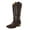 Brown, variant on AZAR MAN Women's Western Cowboy Snip Toe Embroidered Leather Knee High Cowgirl Boots Wide Calf (Black, US Footwear Size System, Adult, Women, Numeric, Medium, 8.5)