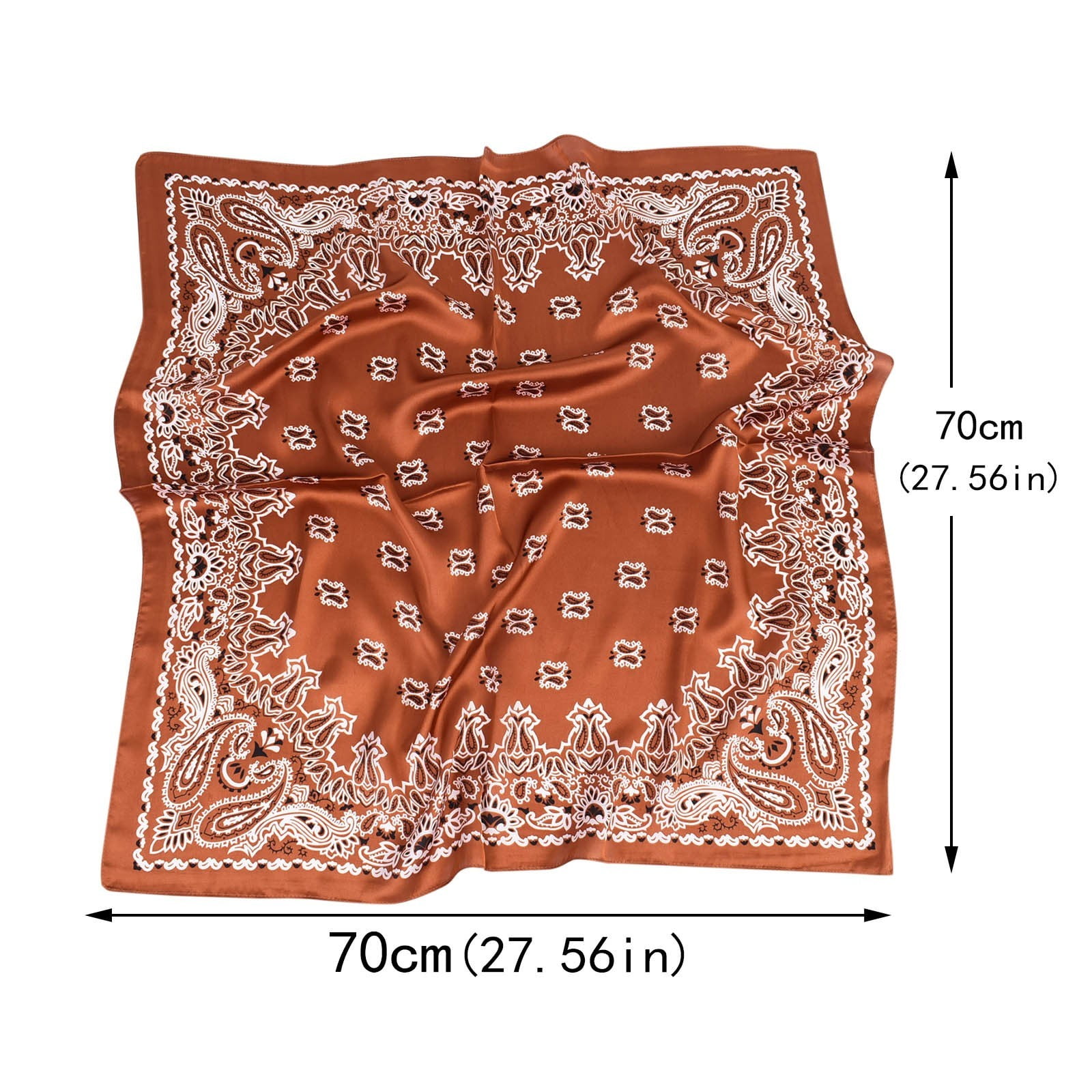 Foulard Carré En Soie Femmes Satin Bandana Imprimé Foulards Bandeau Dame Cheveux Châle Et