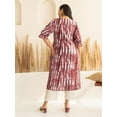 thumbnail image 5 of XL LOVE By Janasya Indian Women's Plus Size Light Brown Cotton Tie-dye Printed Straight Kurta, 5 of 5