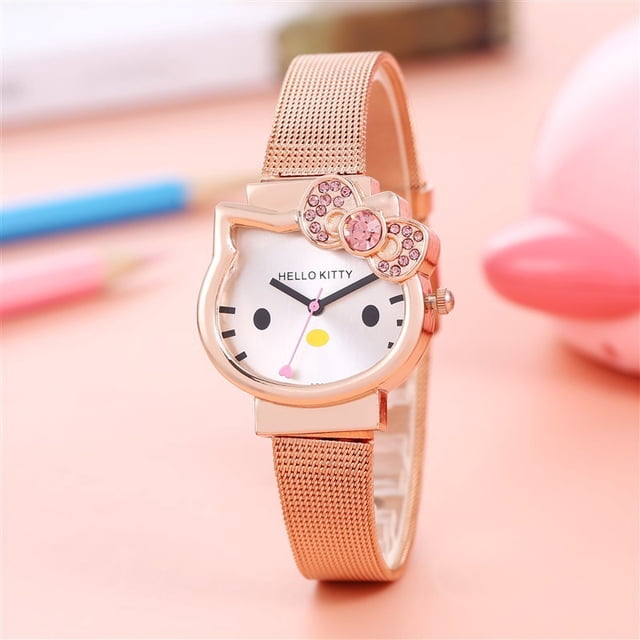 Reloj infantil HELLO KITTY, comercio exterior, venta al por mayor, reloj de dibujos animados para niños y estudiantes, juego de pulsera para niñas, reloj de cuarzo