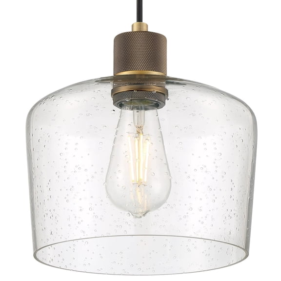 63141LEDDLP-ABB/SDG Access Lighting Port Nine - 9W 1 LED Pendant In Transitional Style-9.25 Inches Tall and 9 Inches Wide-Antique Brushed Brass