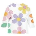 thumbnail image 4 of Spazoro Toddler Girls 3/4 Sleeve Shirts, Casual Floral Print Round Neck Spring and Fall Fashionable Tops for Girls Multicolor Size 5-6T, 4 of 4