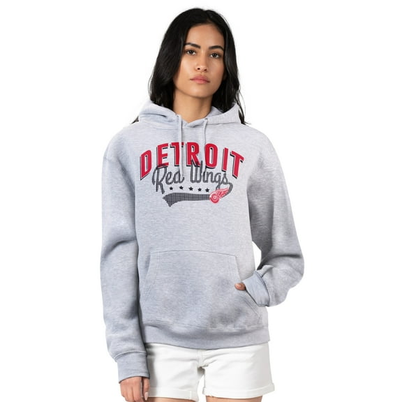 Women's G-III 4Her by Carl Banks  Gray Detroit Red Wings Filigree Logo Pullover Hoodie