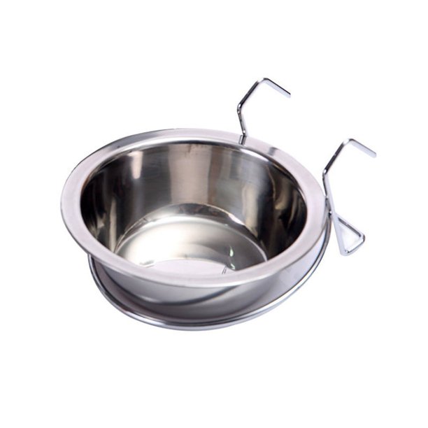 El cuenco colgante de acero inoxidable para perros se puede colgar con la jaula para perros, el cuenco para comida, la jaula colgante individual para perros, el cuenco para mascotas es