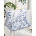 thumbnail image 2 of Blue Flower Plant Pillow Covers Standard Size 2 Pack, Retro Country Tree Branch Leaves Soft Bed Throw Pillowcases Breathable Cooling Long Lumbar Body Pillow Sham Cover for Bed Sofa 20''x26'', 2 of 7
