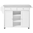 thumbnail image 2 of Acme Tullarick Kitchen Cart in Stainless Steel & White Finish 47"L x 18"W x 34"H, 2 of 6