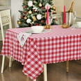thumbnail image 1 of Hiasan Checkered PVC Tablecloth Rectangle - 100% Waterproof Spillproof Stain Resistant Wipeable Vinyl Table Cloth for Outdoor Picnic Kitchen Dining, 60 x 84 Inch, Red and White, 1 of 8