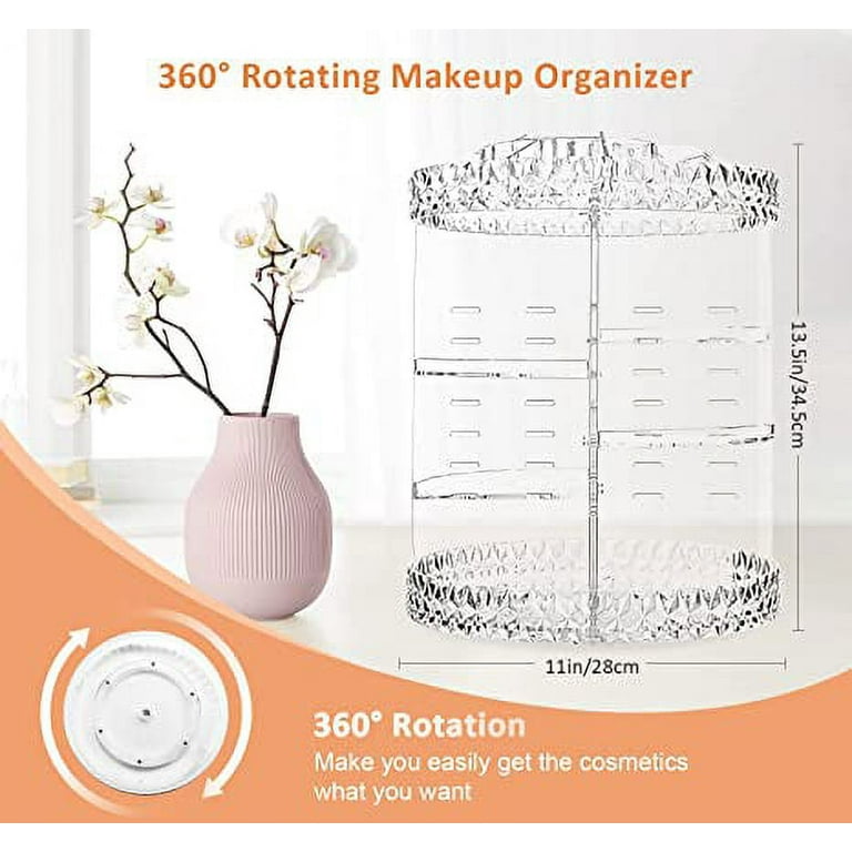 Makeup Organizer, 360 Degree Rotating Cosmetic Storage Organizer