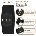 thumbnail image 4 of SUOSDEY Women's Elastic Belts for Dresses,Black Snap-Button Corset Belt Wide Stretchy Waistband, 4 of 6