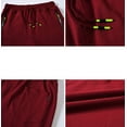 thumbnail image 3 of Tyhengta Mens Shorts Casual Sports Drawstring Zipper Pockets Elastic Waist Winered 38, 3 of 8