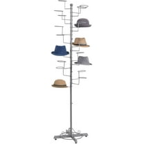 MyGift Freestanding Silver Metal Hat Rack with 20 Circular Hooks