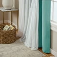 thumbnail image 3 of TOWN & COUNTRY LUXE Talia Double Layer Indoor Curtains, Sheer and Room Darkening Blackout, Grommet Top, Energy Efficient, 2-Pack Set, 52"x84", Turquoise, 3 of 11