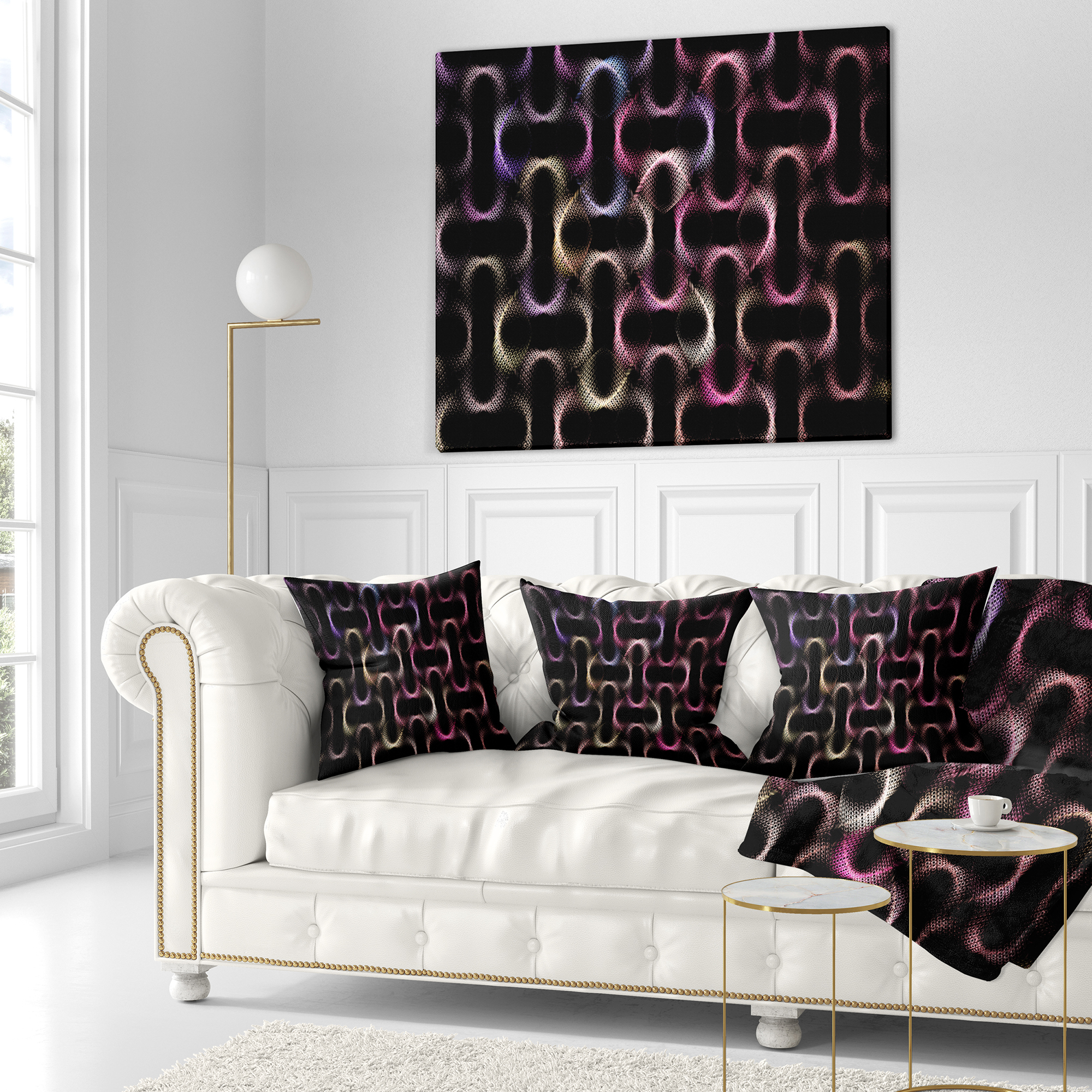Designart Colorful Unusual Metal Grill - Abstract Throw Pillow - 16x16