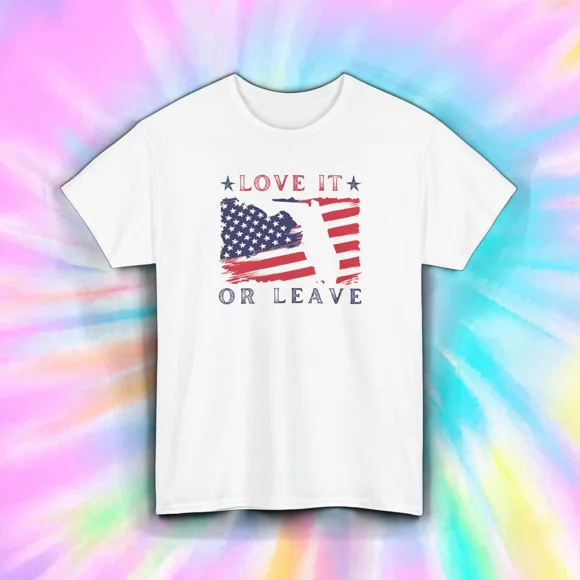 Love It Or Leave It Shirt Florida American Flag USA Freedom Graphic Tee S-5XL