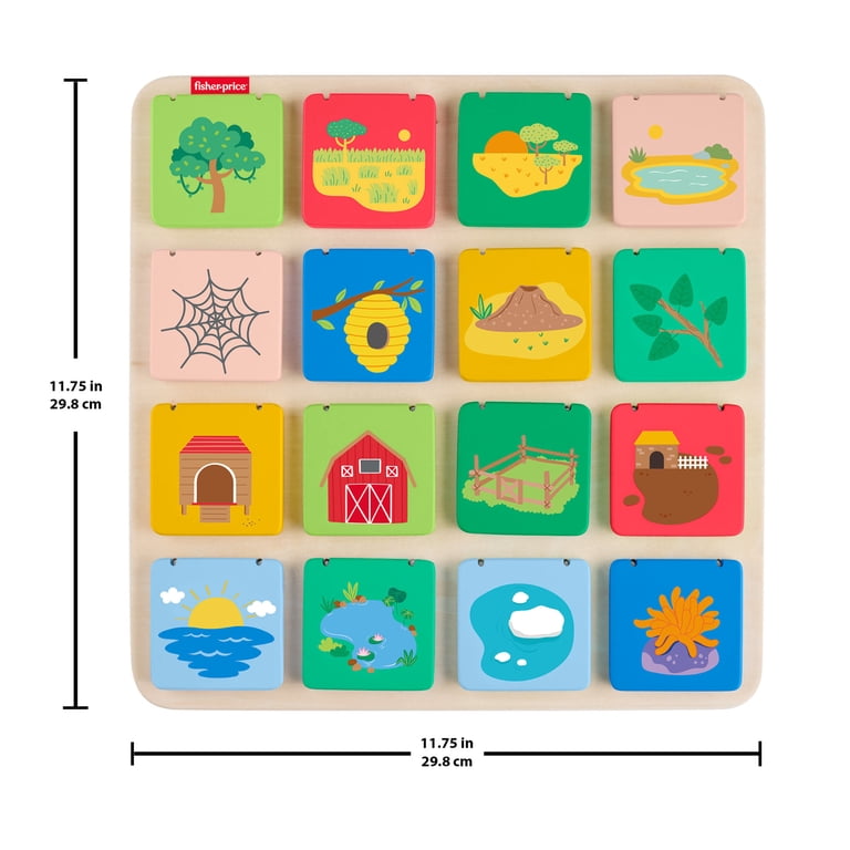 Fisher-Price Wooden Flip & Reveal Busy Board, Ages 3+ photo 6