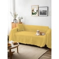 thumbnail image 3 of Pure Yellow Couch Cover for 2 Cushion Couch, Simple Solid Color Washable Love Seat Sofa Covers Slipcover, Throw Sofa Covers for Pets, Furniture Protector 71"x102", 3 of 9