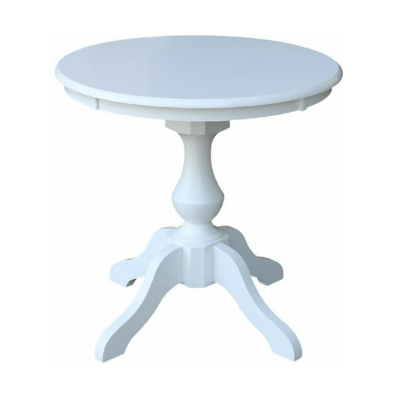 30" Round Top Pedestal Dining Table - White
