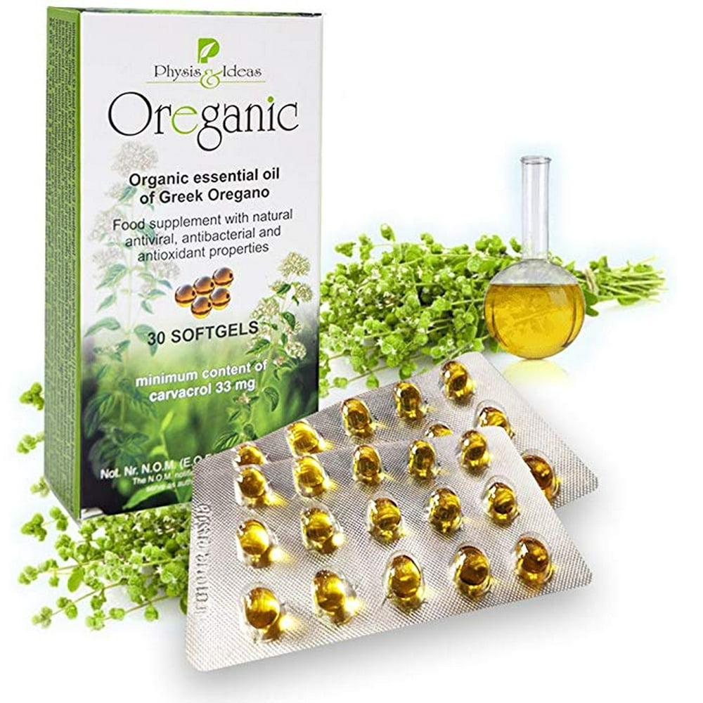 Organic Oregano Oil Capsules Blister 30 Softgels Hygiene Pack 80