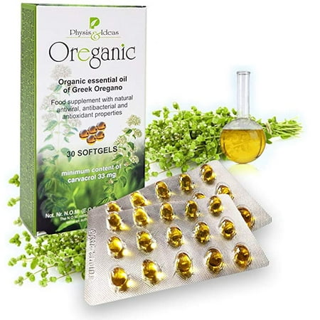 Organic Oregano Oil Capsules Blister 30 Softgels Hygiene Pack - 80% Carvacrol - Candida Cleanse Immune Support - Candida Support - Greek Oil of Oregano