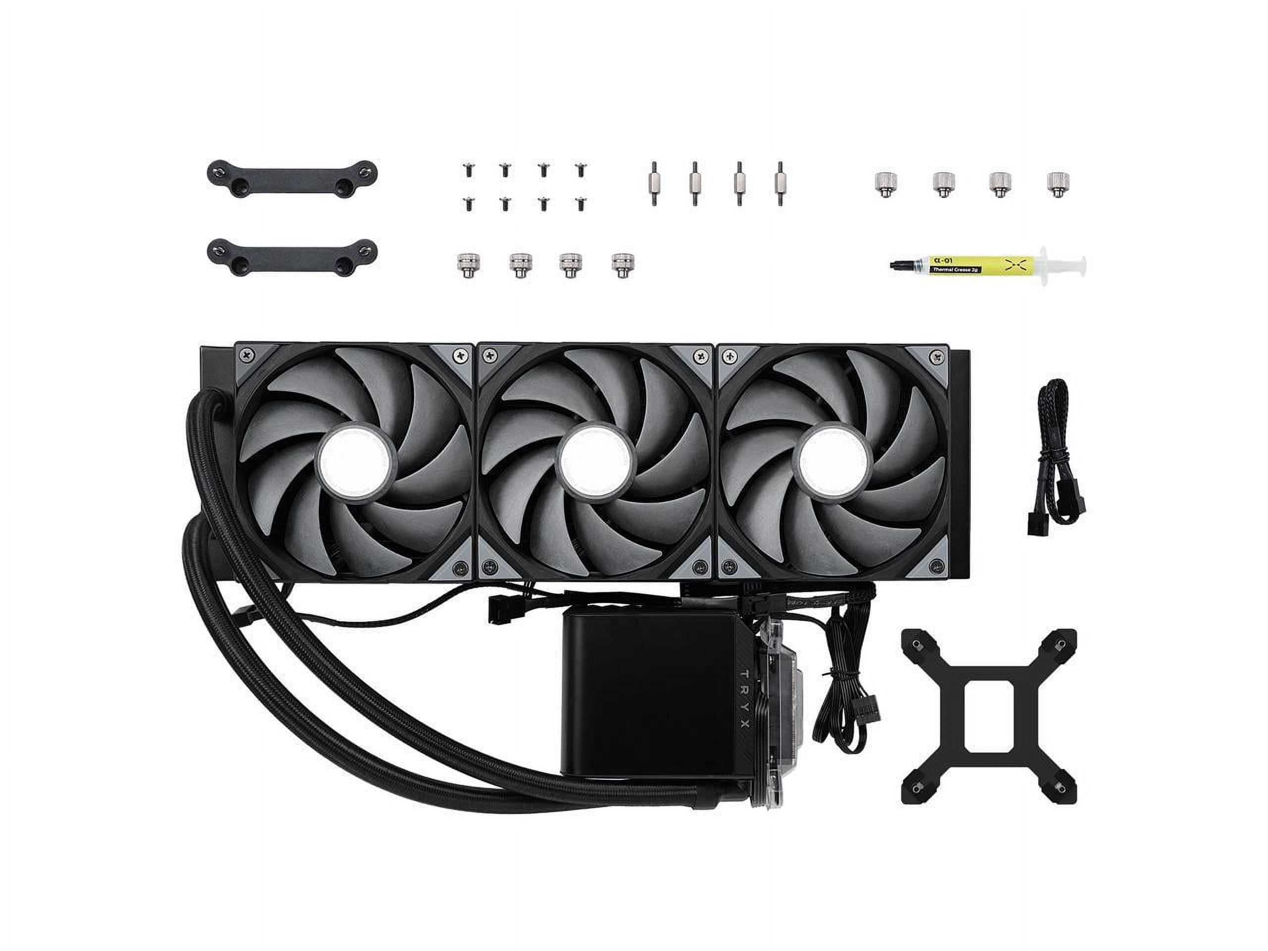 TRYX L-P360N-DS3M-G1K Panorama 360 Muti-Compatible AMOLED L-Shaped3D Anamorphic Display Custom AIO Cooler – Black
