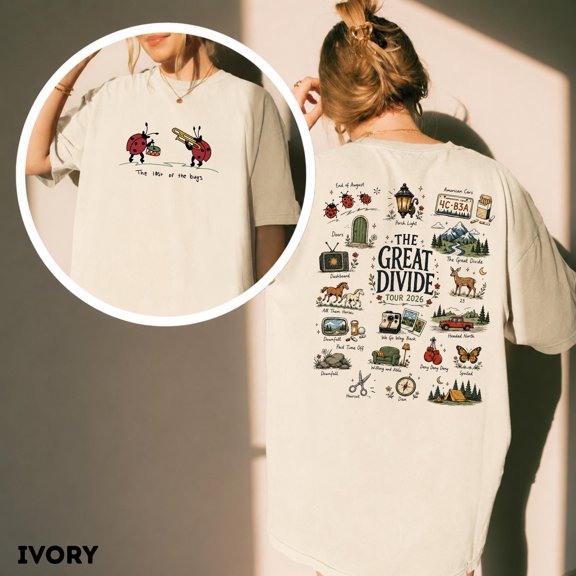 The Last of the Bugs Ladybug Graphic T-Shirt, Vintage Indie Folk Music Tee, Divide Tour 2026 Fan Shirt, Cottagecore Insect Nature Gift