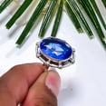 thumbnail image 3 of Tanzanite Gemstone 925 Sterling Silver Ring, 18X13 mm Oval Gemstone Ring, Vivid Blue Ring, Christmas Gift, Unique Jewelry Ring, Adjustable Ring V8660R, 3 of 6