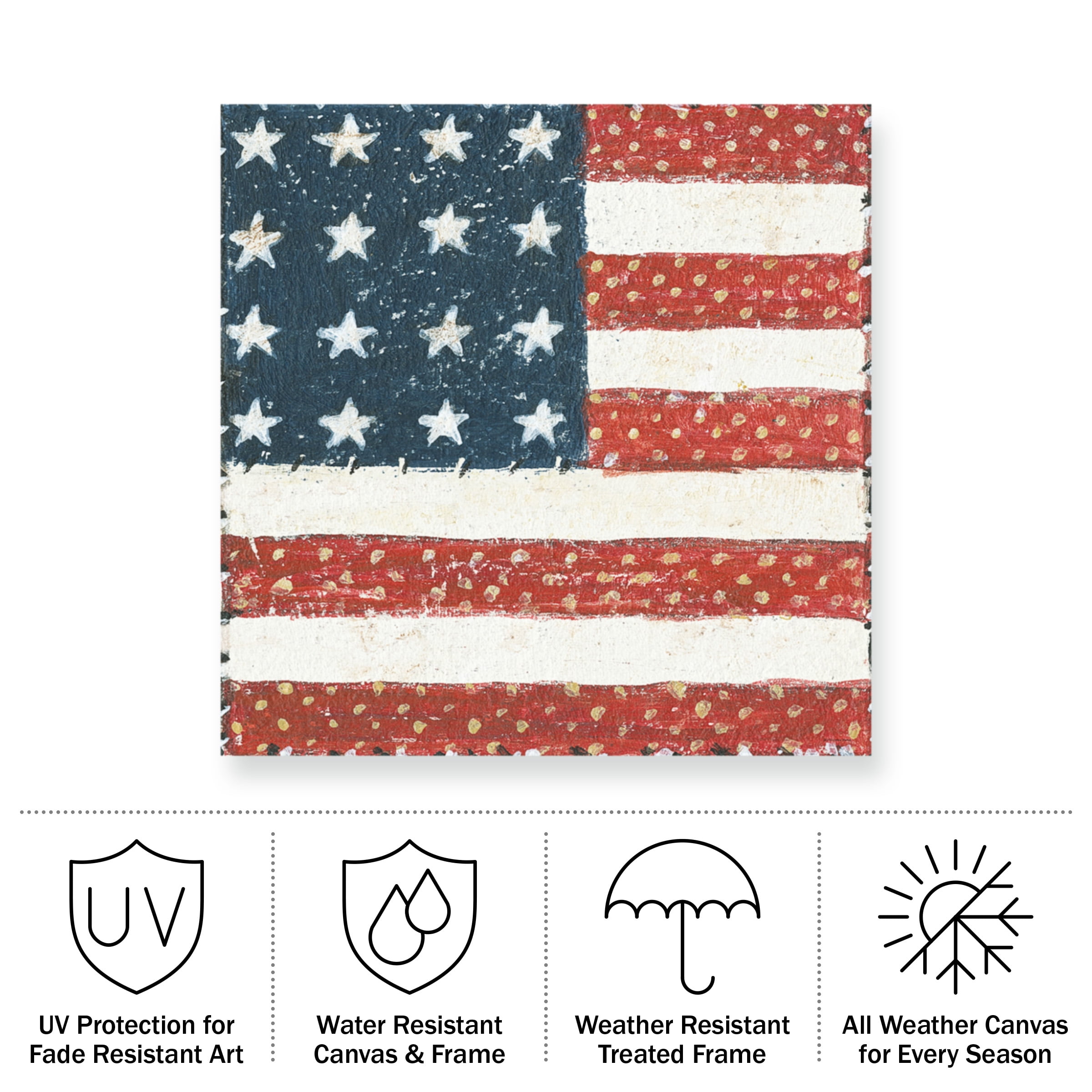 David Carter Brown 'Americana Quilt IV' Outdoor Canvas 18x18