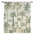 thumbnail image 2 of Palm Tree Semi Sheer Curtains Drapes for Living Room, Bedroom, French Doors Window 63 Inches Long, Sage Green Tropical Nature Plant Watercolor Rod Pocket Chiffon Curtain Drapery Voile Drape Panel, 2 of 6