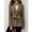 Apricot, variant on Women Houndstooth Belted Wool Blend Blazer Lapel Single Button Mid Length Fall Winter Coat