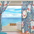 thumbnail image 4 of 2 Pcs Splicing Pattern Cute Santa Clauses Semi Sheer Curtains, 84"x55" Window Voile Drapes Panels Treatmentn for Living Room Bedroom Kids Room, 4 of 4