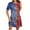 A005-Multicolor, variant on Simua Women's Fashion Summer T-shirt Dress Round Neck Short Sleeved Independence Day Printed Flowy Midi Dress