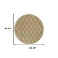 thumbnail image 2 of 8' Tan Round Geometric Stain Resistant Indoor Outdoor Area Rug, 2 of 4
