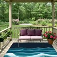thumbnail image 4 of Outdoor Rug 3x5ft Water Ripple Large Area Rug Green Blue Indoor Outdoor Carpet Outdoor Rugs Mats for Patio Camping,RV,Front Door, Outside Decor, 4 of 9