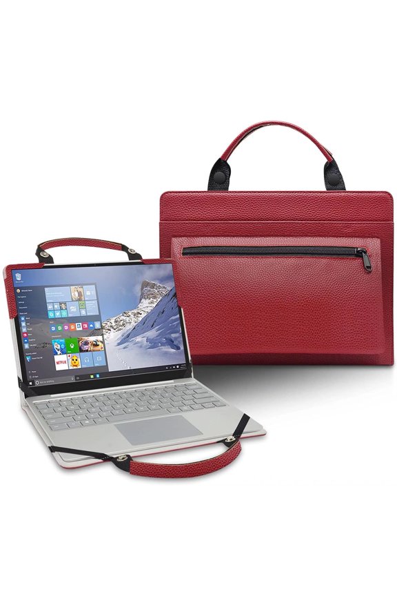 Yoga C740 15 C740-15IML Laptop Sleeve, Leather Laptop Case for Yoga C740 15 C740-15IMLwith Accessories Bag Handle (Red)
