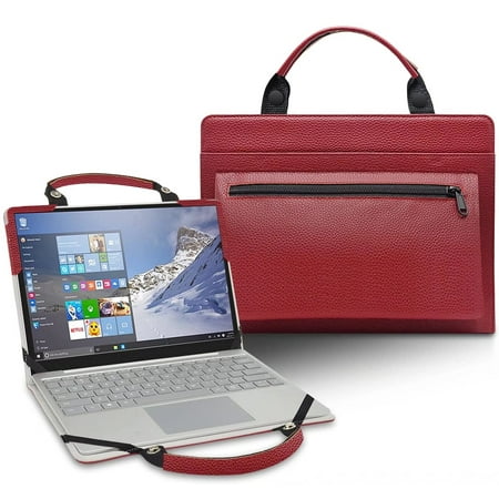 Lenovo IdeaPad 5 Laptop Sleeve, Leather Laptop Case for Lenovo IdeaPad 5with Accessories Bag Handle (Red)