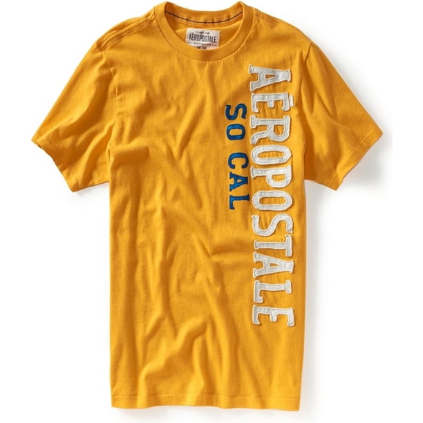 Aeropostale So Cal Graphic playera para hombre, amarillo, pequeño