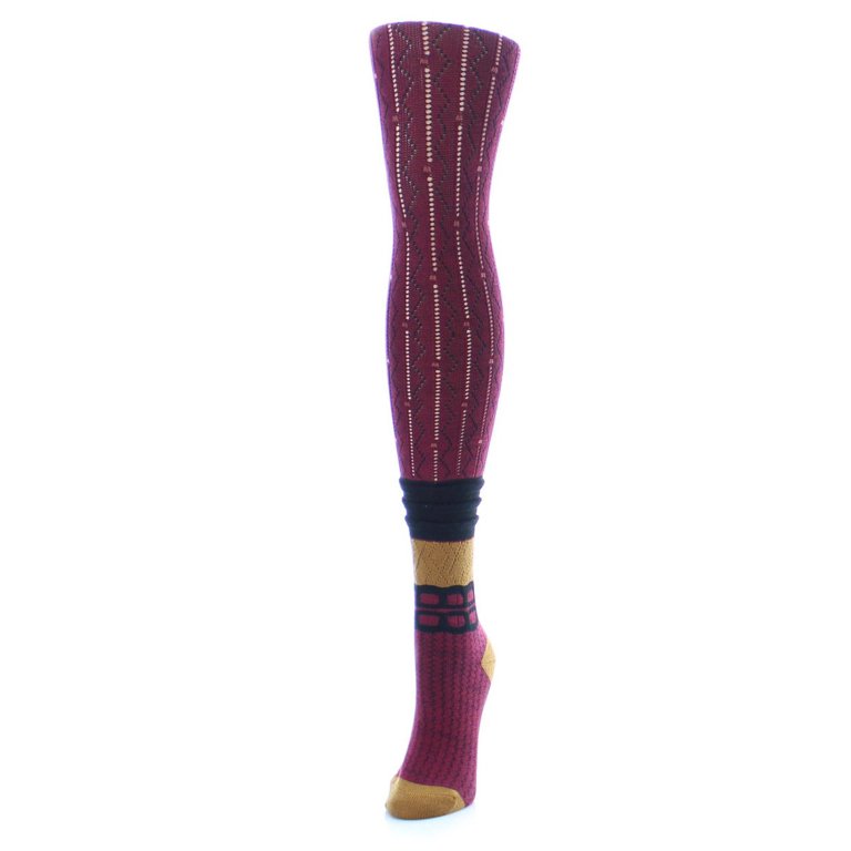 Women's Designernate Cotton Blend Multi-Pattern Sweater Tights