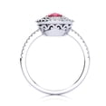 thumbnail image 3 of SuperJeweler 1 1/2 Carat Oval Shape Created Ruby and Double Halo Diamond Ring In Sterling Silver For Women, 3 of 5