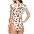 thumbnail image 4 of Easygdp Fast Food Women's One-Piece Swimsuit Slim Fit Crew Neck Bodysuit Athletic Swimwear with Concealed Buckle - Large, 4 of 9